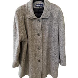 Vintage Herman Kay Wool Tweed Women's Coat Size 22W Gray wintercore normcore